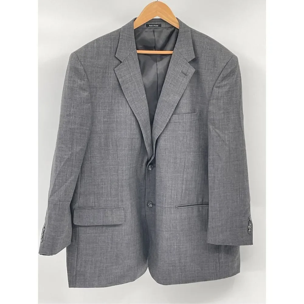 Cricketeer Suit Jacket Sport Coat Blazer Men Size 50R Gray Wool
